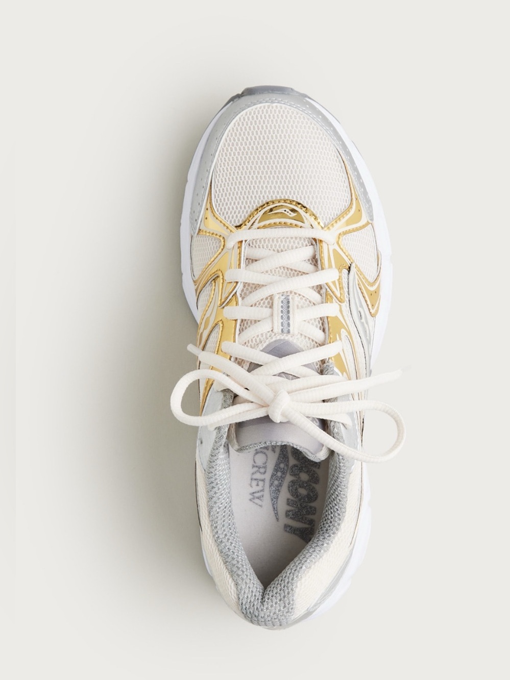 Saucony x J.Crew Collab Silver and Gold Ride Millennium Sneakers - Picture 2 of 12
